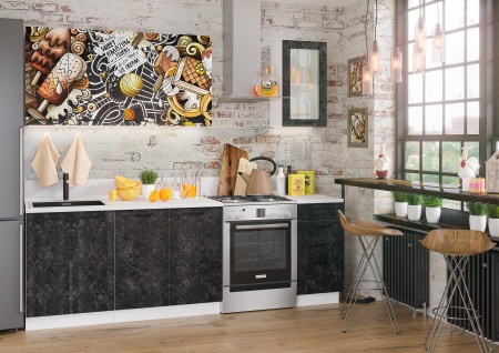 Кухонный Гарнитур Олива Бетон МДФ 1600/1700/1800/2000/2100 мм