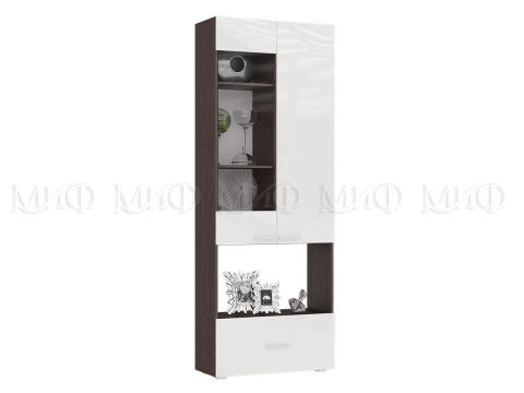 Шкаф со Стеклом Ницца-1 ( Ш-800 мм x В-2170 мм x Г-346 мм)/Разные Цвета